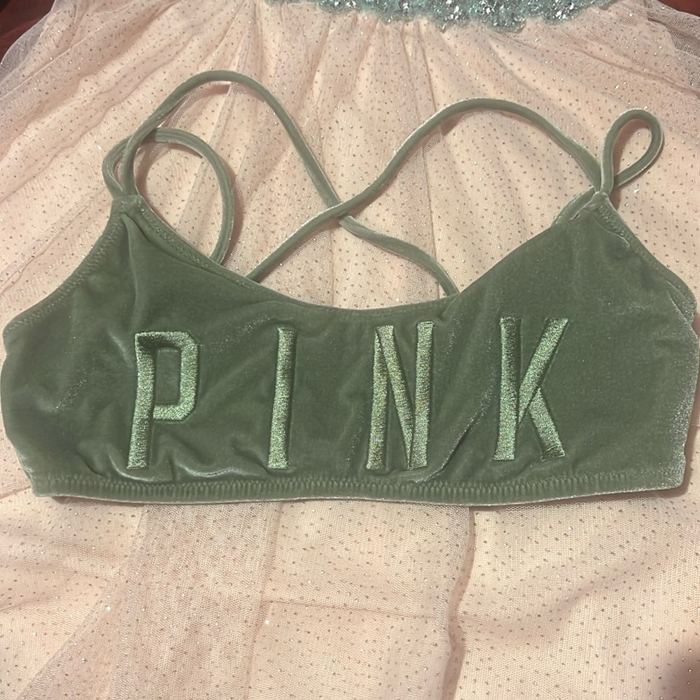 Victoria’s Secret PINK light green bralette with beautiful shimmer design